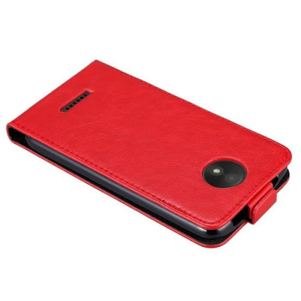 Coque - CADORABO - MOTO C - Syntetiskt läder - Röd - Magnetisk stängning Röd