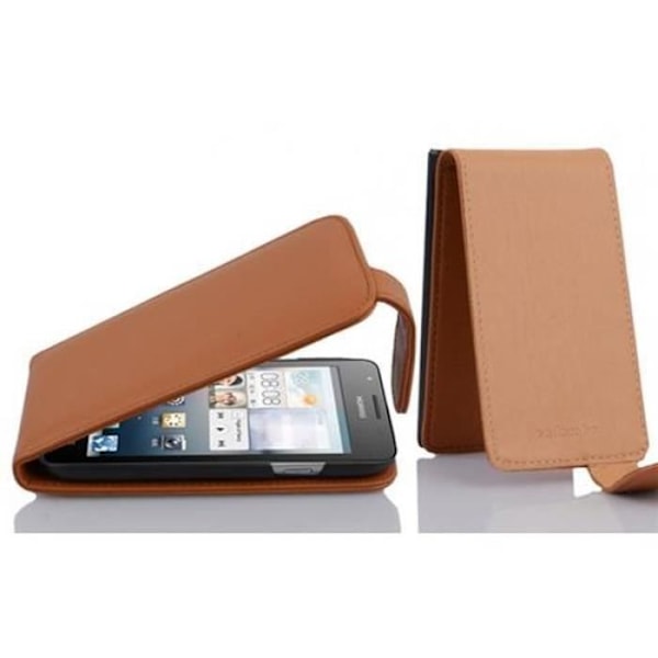 Cadorabo Fodral Huawei ASCEND G525 / G520 DESIGN FLIP Style Fodral Fodral Fodral konstläder Struktur HAZEL BRUN