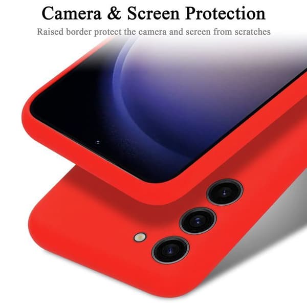 Skyddande stötsäker skal för Samsung Galaxy S24 i LIQUID RED Röd