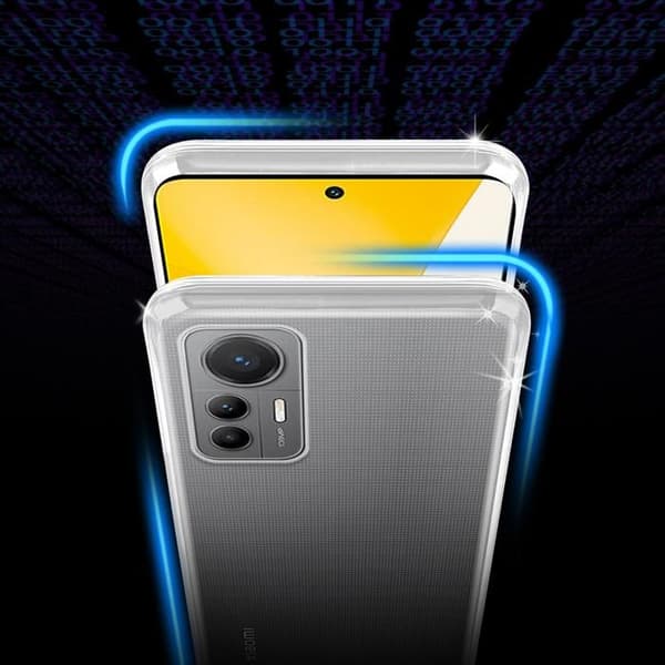 Transparent stötsäker silikonfodral för Xiaomi 12 LITE Vit