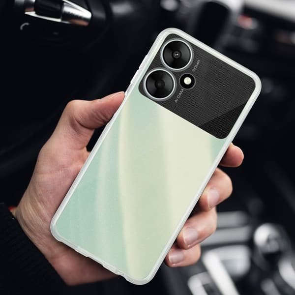 Transparent stötsäker silikonfodral för Redmi 13R 5G Vit