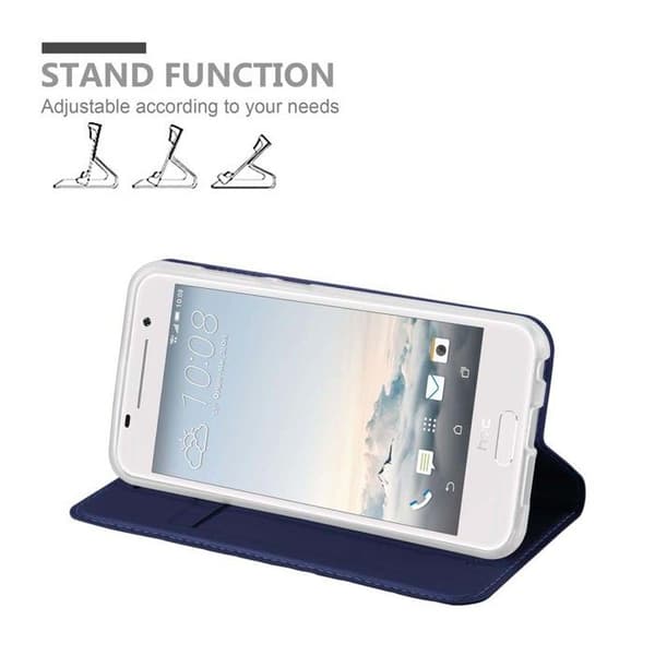 Flip-fodral för HTC ONE A9 i MÖRKBLAU CLASSY Plånbok Stötsäker Blå