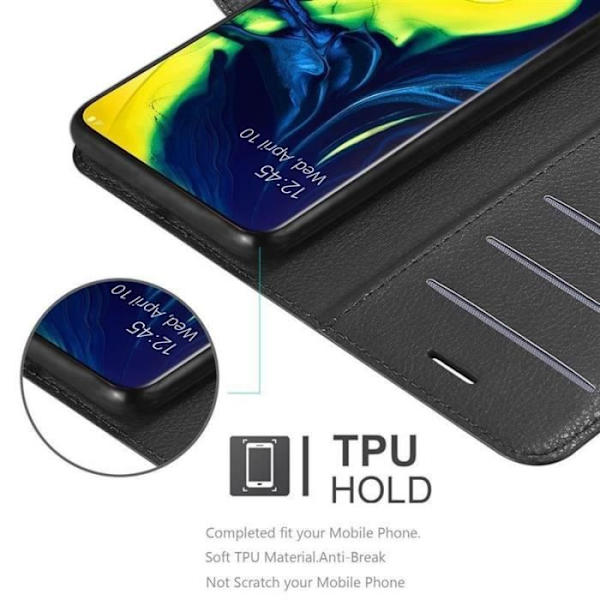 Cadorabo fodral till Samsung Galaxy A80 / A90 - i svart - Bokställsfunktion