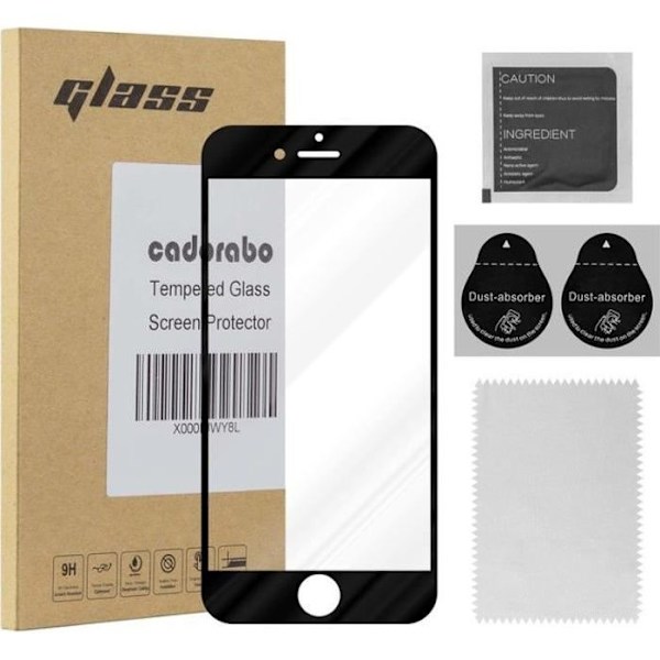 Cadorabo härdat glas Apple iPhone 6 PLUS - 6S PLUS Helfilm Skärmskydd Glas Display Protectors TRANSPARANT med SVART Transparent, svart