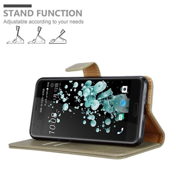 Cadorabo Fodral till HTC U ULTRA i CAPPUCINO BRUNT - Skyddsfodral med magnetlås, horisontellt stativ och kortplats