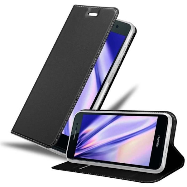 Coque - CADORABO - Huawei ASCEND P7 - Klassisk och modern - Magnetisk stängning - Ställningsfunktion Svart