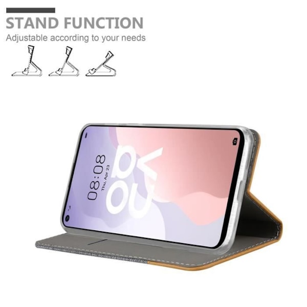 Etui för Huawei NOVA 7 SE - CADORABO - Ljusgrå Brun - Syntetiskt läder - Magnetisk stängning - Stativfunktion LJUSGRÅ BRUN
