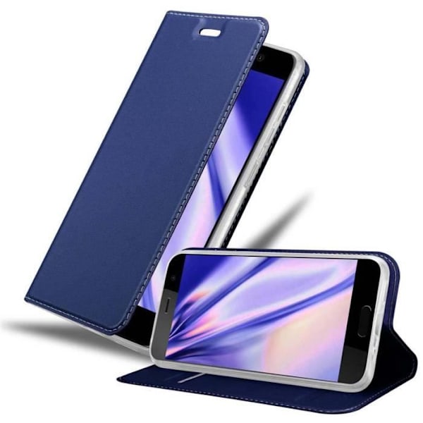 Coque - CADORABO - HTC U PLAY - Klassisk - Elegant - Magnetisk stängning Mörkblå
