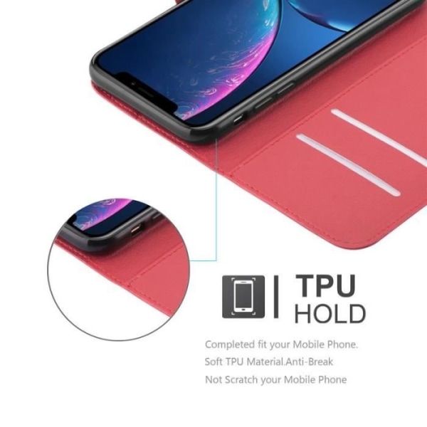 Cadorabo fodral till Apple iPhone XR - i rött - Bokställsfunktion