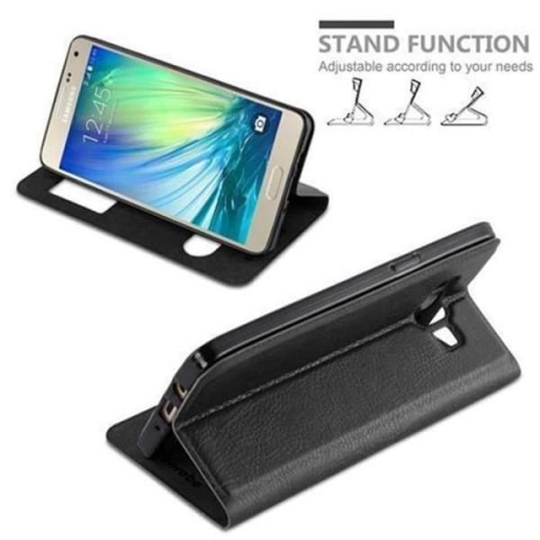 Samsung Galaxy A3 2015 (5) Fodral i COMET BLACK av Cadorabo (Design VIEW) Helt skyddsfodral med flipskydd, stativ
