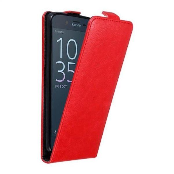 Coque - CADORABO - Sony Xperia XZ / XZS - Syntetiskt läder - Röd - Magnetstängning Röd