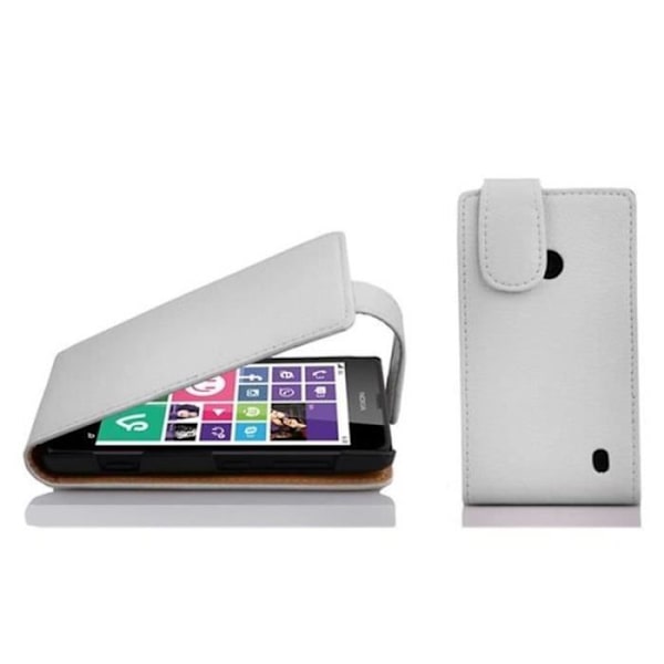 Coque - Cadorabo - Nokia Lumia 630/635 - Syntetiskt läder - Flip-design - Vitsvart VIT ALABASTER