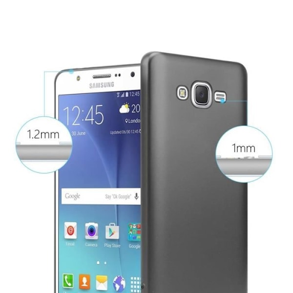 Cadorabo Fodral fungerar med Samsung Galaxy J7 2015 i METALLIC GRÅ - Stötsäker och reptålig TPU silikonhölje - Ultra Slim
