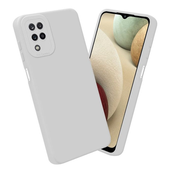 Fodral till Samsung Galaxy A12 / M12 i FLUID WHITE Fodral i flexibelt TPU silikonskydd Vit