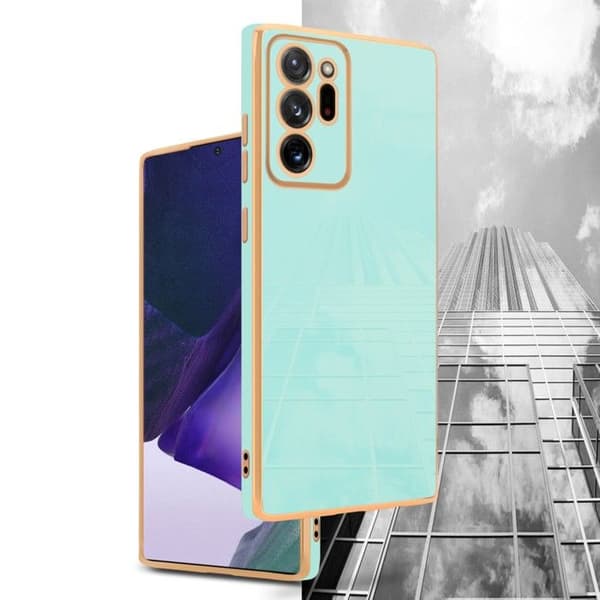 Skydd för Samsung Galaxy NOTE 20 ULTRA Glansig Mintgrön - Guld med skydd för kameran Grön