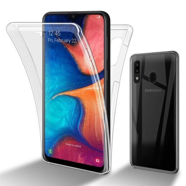 Cadorabo Fodral för Samsung Galaxy A20 / A30 i Transparent Fodral 360° Helkroppsskydd Skärmskydd