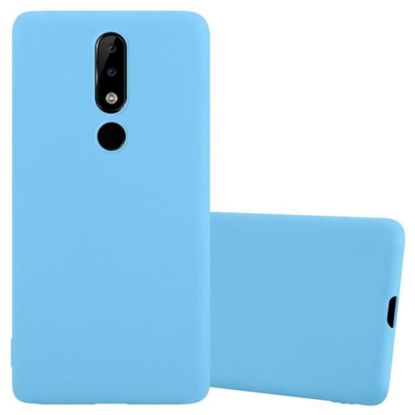 Fodral för Nokia 5.1 PLUS / X5 i CANDY BLUE Cadorabo Cover Protection silikon TPU-fodral