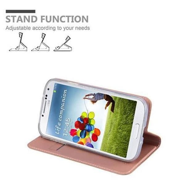 Fodral med lock för Samsung Galaxy S4 Plånbok i KLASSISK GULD ROSÉ Stötsäker Ros