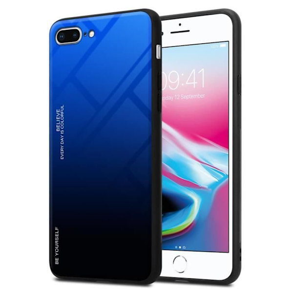 Fodral till Apple iPhone 7 PLUS / 7S PLUS / 8 PLUS Skal i BLÅTT - SVART Fodral Skyddsskydd tvåfärgad TPU