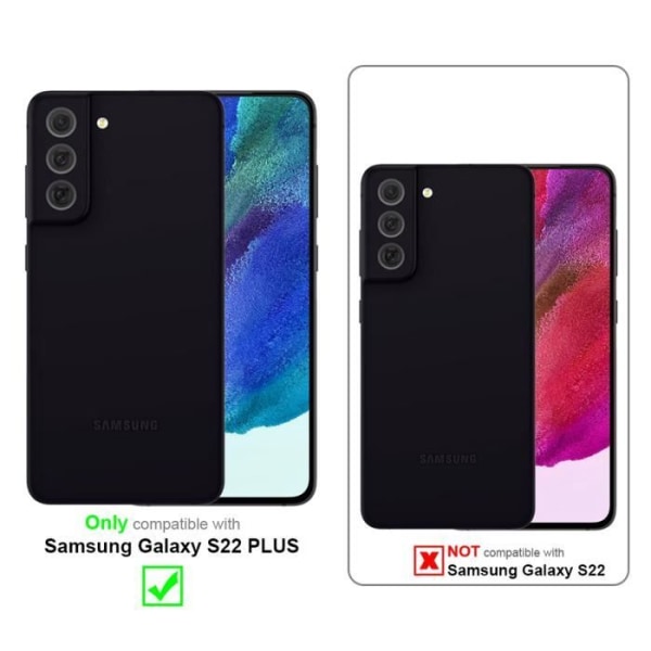 Coque - CADORABO - Samsung Galaxy S22 PLUS - Grå Blommig - Syntetläder - Plånboksfodral med Ställfunktion Blommig grå