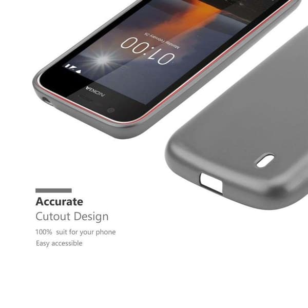 Skyddsskal för Nokia 1 2018 Skyddsskal i METALLISKT GRÅ Matt Design Grå