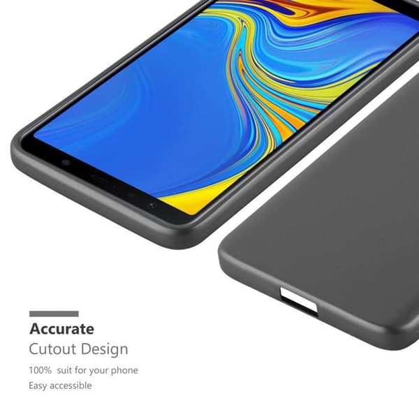 Skyddsfodral för Samsung Galaxy A7 2018 Skyddsfodral i METALLISKT GRÅ Matt Design Grå