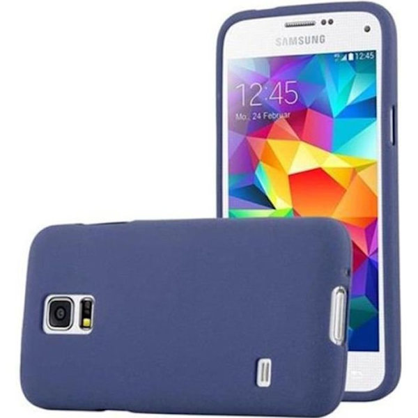 Samsung Galaxy S5 MINI - S5 MINI DUOS-fodral i DARK BLUE FROST av Cadorabo (FROST Design) Ultramjukt silikongel TPU-fodral