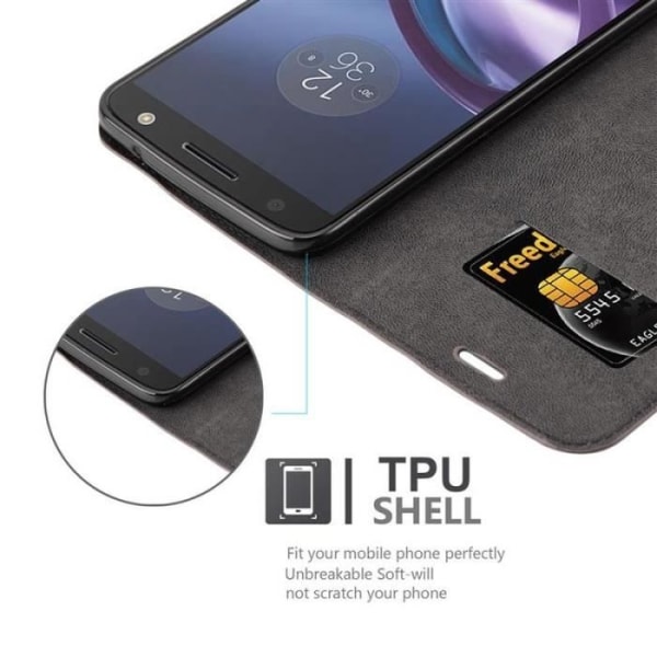 Motorola MOTO Z2 Fodral i KAFFEBRUN från Cadorabo (INVISIBLE MAGNETIC CLOSURE Design) Helt skyddsfodral med flip flik