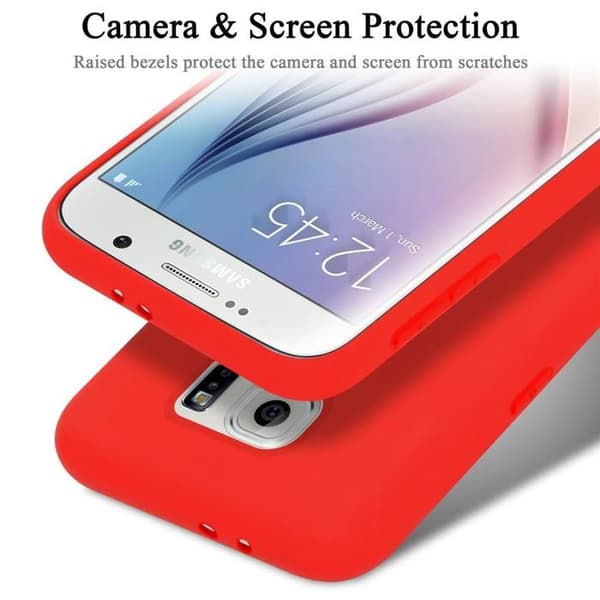 Skyddande stötsäker skal för Samsung Galaxy S6 i LIQUID RED Röd