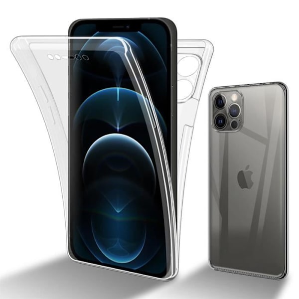Cadorabo Fodral till Apple iPhone 12 i Transparent Fodral 360° Helkroppsskydd Skärmskydd
