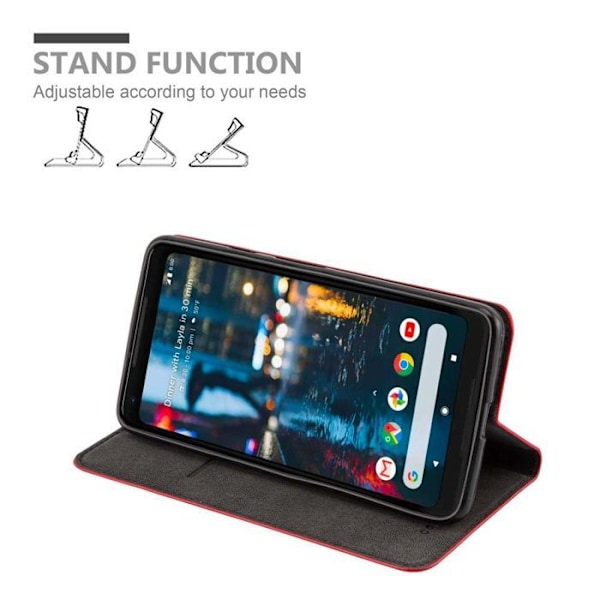 Skyddsfodral för Google PIXEL 2 XL Fodral i RÖD ÄPPLE Plånboksfodral Wallet Röd