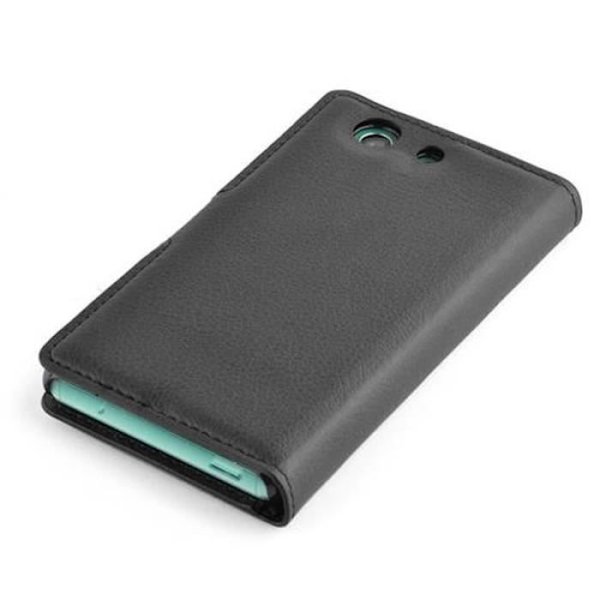 Cadorabo Sony Xperia Z3 COMPACT BLACK Fodral Skydd Fullt skydd Magnetlås Stöder stativkortplats