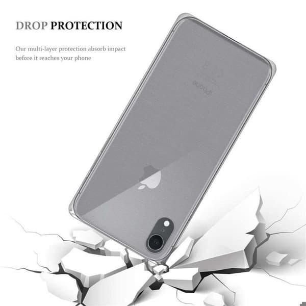 Transparent stötsäker silikonfodral för iPhone XR Vit