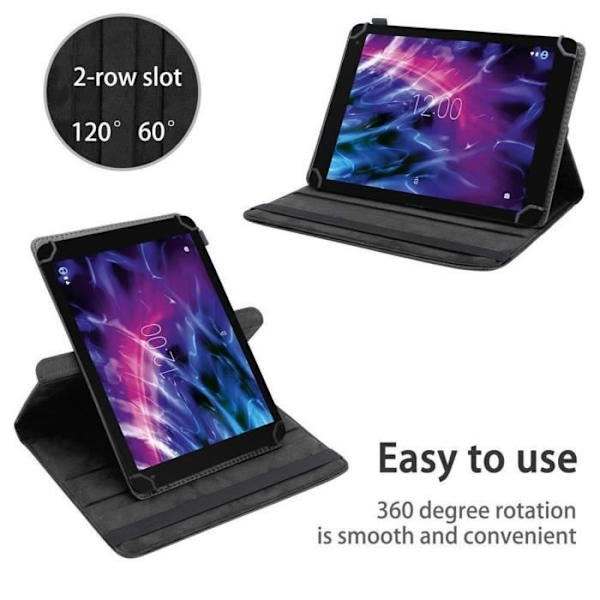 Tablettfodral till Medion LifeTab X10605 i SVART Cadorabo Cover 360 graders skydd i konstläder