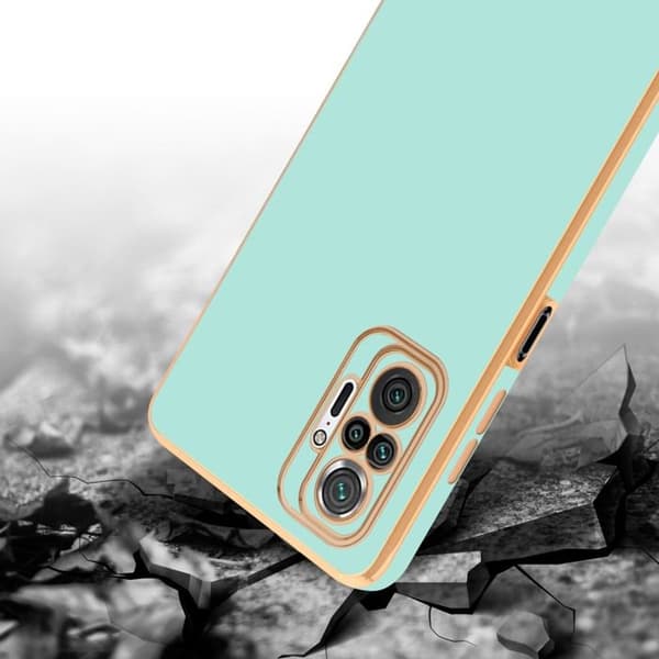 Fodral för Xiaomi RedMi NOTE 10 PRO Glansig Mintgrön - Guld med skydd för kamera Grön