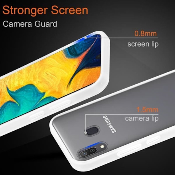 Étui - CADORABO - Samsung Galaxy A20/A30/M10s - Transparent Givré - Stötskydd - Matt Design Transparent Frostad