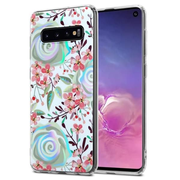Skyddsfodral för Samsung Galaxy S10 4G FÖR PERSIKOFLODER Etui Cover Skydd Blomsterdesign