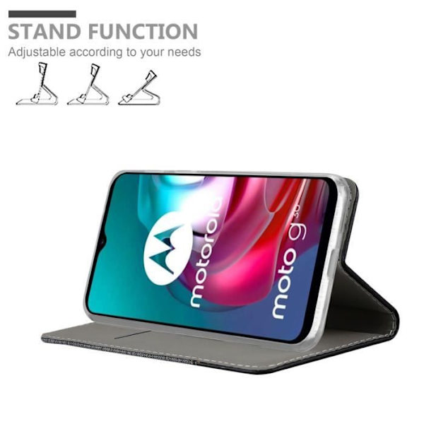 Fodral till Motorola MOTO G10 / G30 Fodral i GRÅ SVART Fodral Fodral Skyddsmagnetisk stängning MÖRKGRÅ