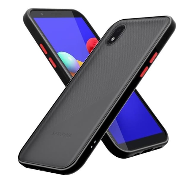 Coque - CADORABO - Samsung Galaxy A01 CORE - Hybrid skydd - Silikon TPU - Frostad svart Svart