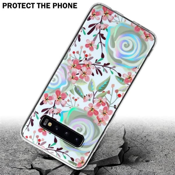 Skyddsfodral för Samsung Galaxy S10 4G FÖR PERSIKOFLODER Etui Cover Skydd Blomsterdesign