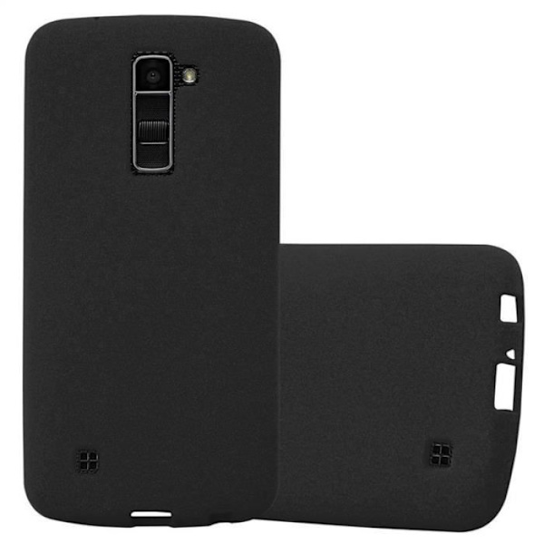 Cadorabo Fodral fungerar med LG K10 2016 i FROST BLACK - Stötsäker och reptålig TPU silikonhölje - Ultrasmalt skyddande