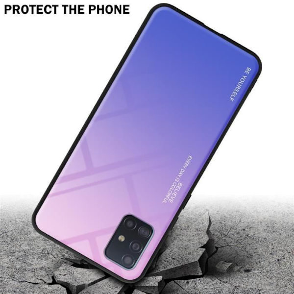Fodral för Samsung Galaxy A51 4G / M40s Skal i ROSA - BLÅT Fodral Skyddsskydd tvåfärgad TPU Rosa, Blå