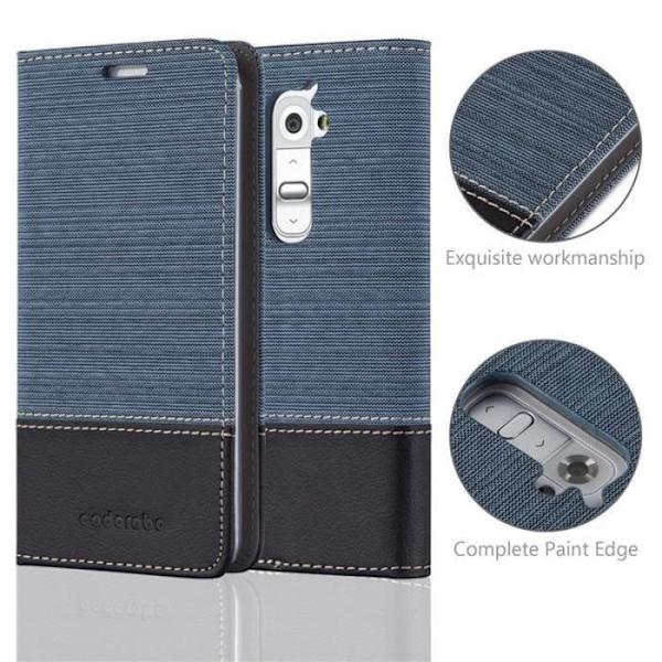 Coque för LG G2 MINI - Cadorabo - Mörkblå Svart - Syntetläder - Ställfunktion - Kortficka MÖRKBLÅ SVART
