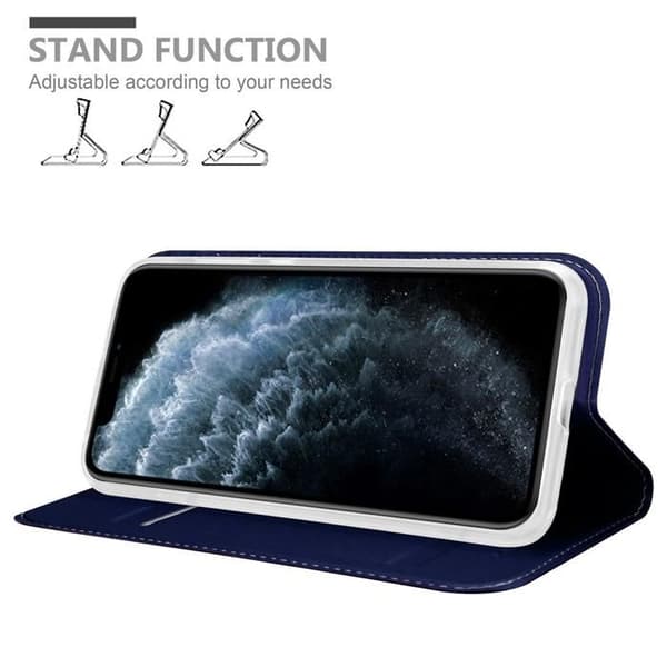 Flip-fodral för iPhone 11 PRO MAX Plånbok i MÖRKBLAU CLASSY Stötsäker Blå