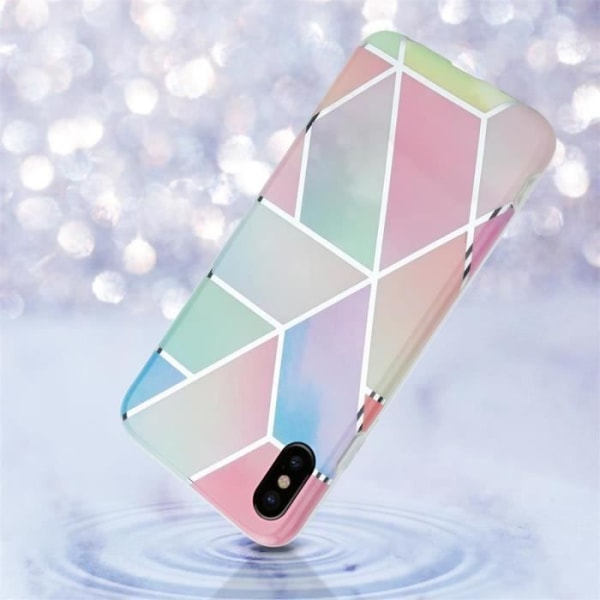 Coque - CADORABO - iPhone X / XS - Marmor Regnbåge - Skydd i silikon TPU - 0.5 mm Regnbåge