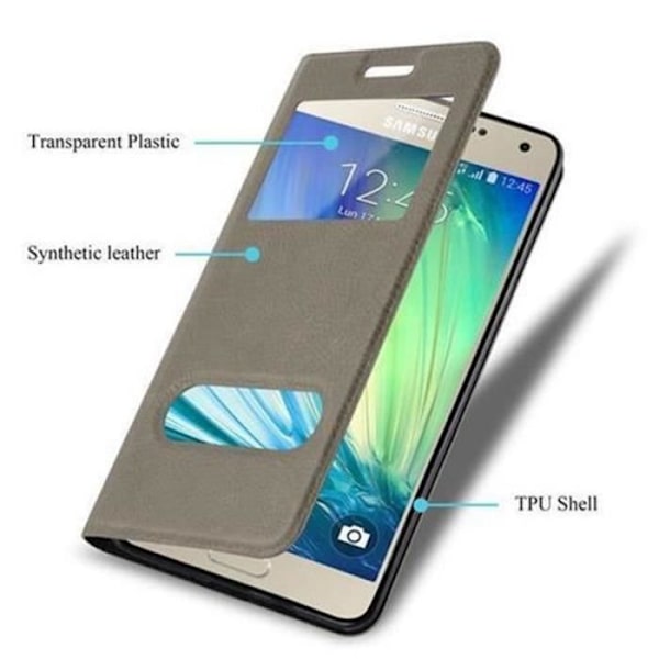 Samsung Galaxy A5 2015 (5) Fodral i STONE BROWN by Cadorabo (Design VIEW) Helt skyddsfodral med flipskydd, stativ