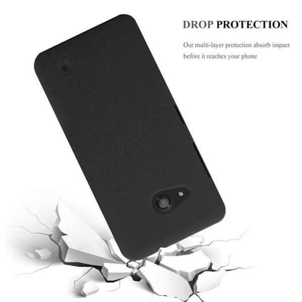 Fodral - CADORABO - Nokia Lumia 550 - FROSTY BLACK - Hårdplast - Optimalt skydd FROSTIG SVART