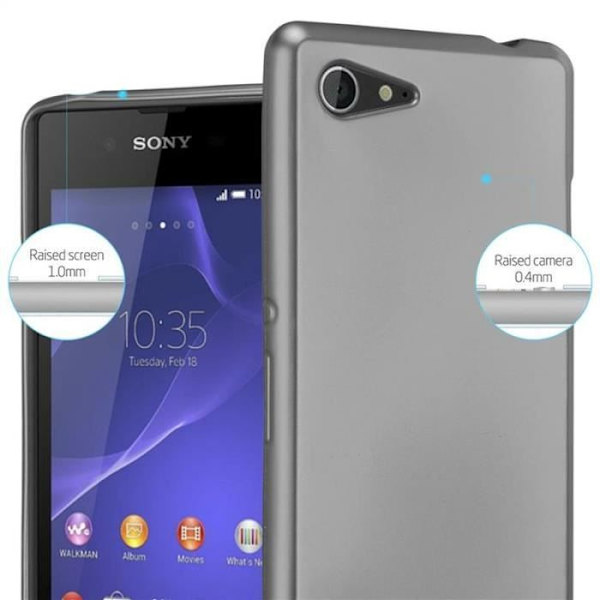 Cadorabo Fodral fungerar med Sony Xperia E3 i METALLIC GREY - Stötsäker och reptålig TPU silikonhölje - Ultra Slim