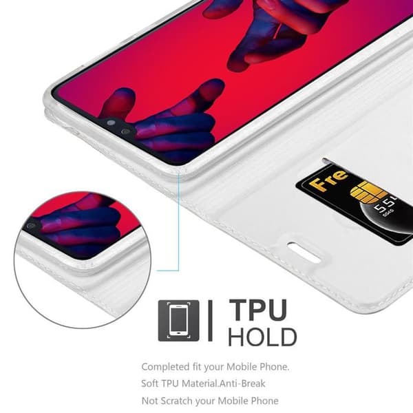 Flipfodral för Huawei P20 PRO / P20 PLUS Klassisk Silver Plånbok Stötsäker Grå