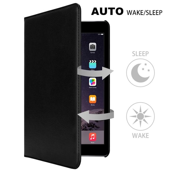 Fodral för Apple iPad AIR 2 2014 / AIR 2013 Hölje i SVART SUREAU Skyddsetui Med Auto Wake Up-funktion Stöd Svart